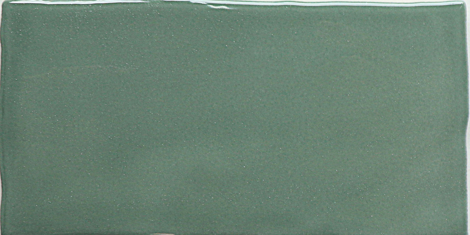 guangdong tamaño pequeño borde ondulado 3d azulejos de baño esmaltados pared verde