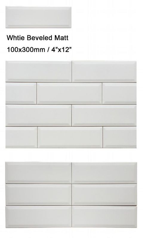4x12 pulgadas Home Depot Baño Bardo de cerámica Bardo de agua blanca brillante baldosas resistentes