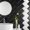 3x6 baldosas de pared de cerámica acristalada superficie mate de biseo puro mosaico de metro negro puro
