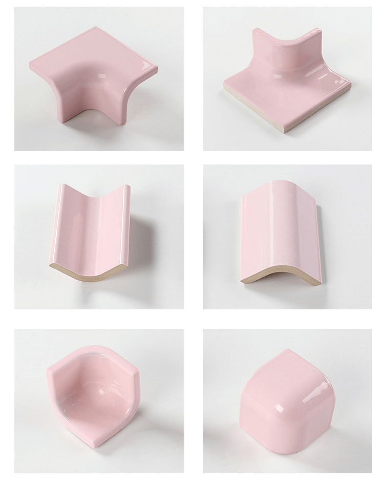 Adornos de mosaico de acento cocina decorativa de cerámica color rosa en baldosas de pared de tamaño de 80x100 mm / 80x80 mm de tamaño glaseado