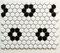 Teja de mosaico de cerámica del hexágono de la forma de la flor blanco y negro 260x300m m