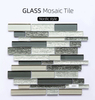 Azulejo de mosaico de espejo de vidrio con efecto de aspecto de madera de pared interior 30X30cm
