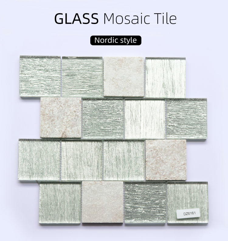 Azulejo de mosaico de vidrio brillante para decoración de paredes de baño y cocina