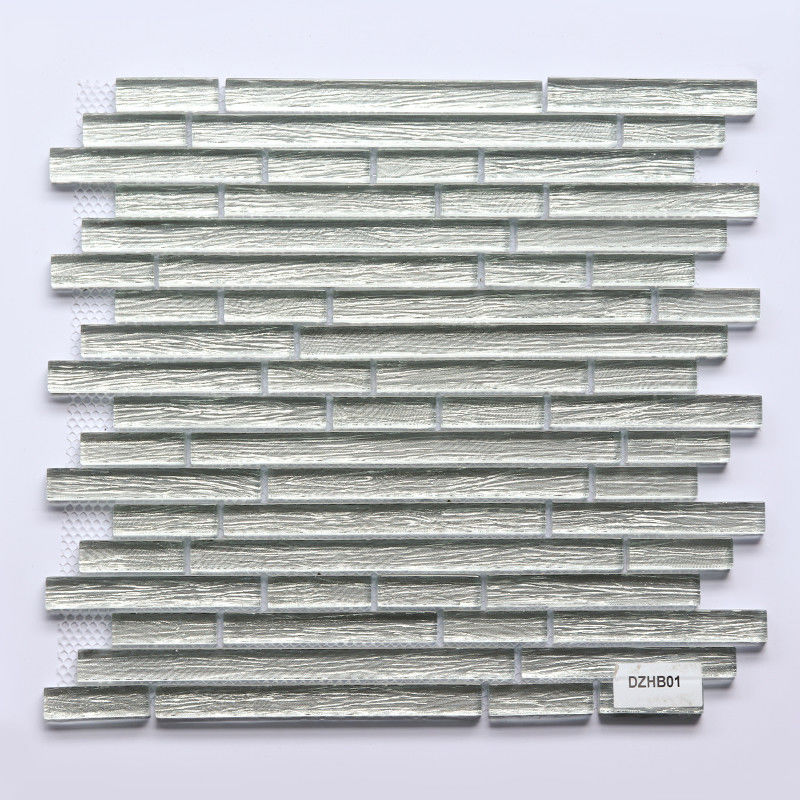 Tejas de cristal coloreadas tira linear durable, teja decorativa de la pared del mosaico