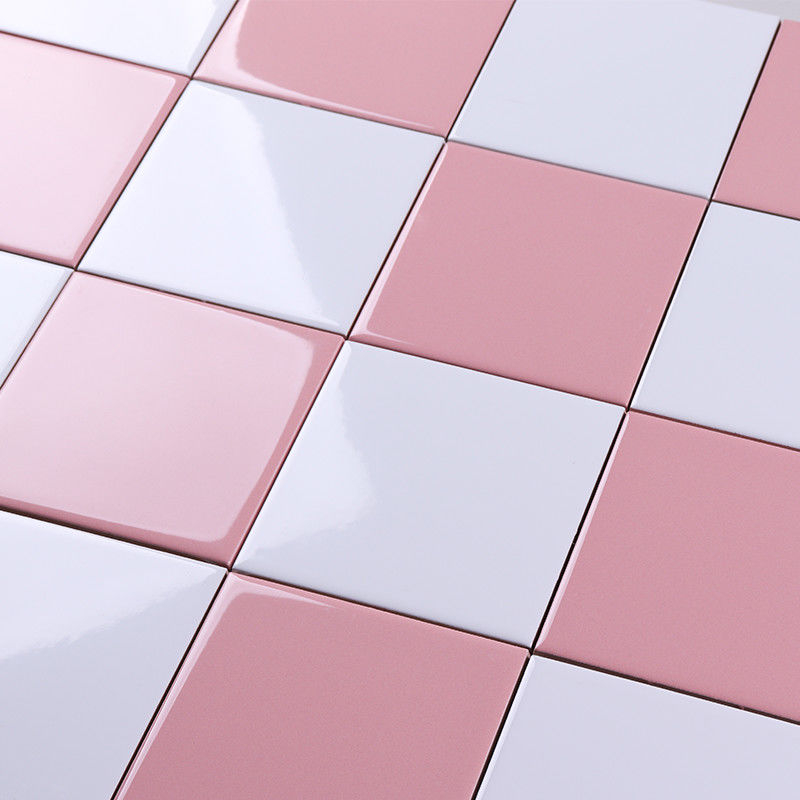 Baldosas de mosaico de cerámica 4x4 4x4 mosaico de metro rosa para la decoración de la pared de salpicaduras posteriores